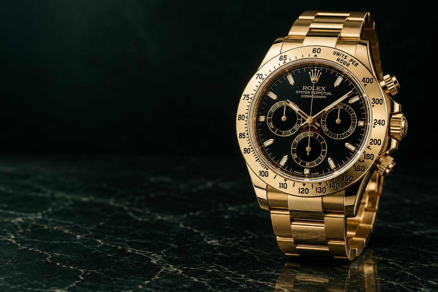 Rolex Cosmograph Daytona in yellow gold with black dial