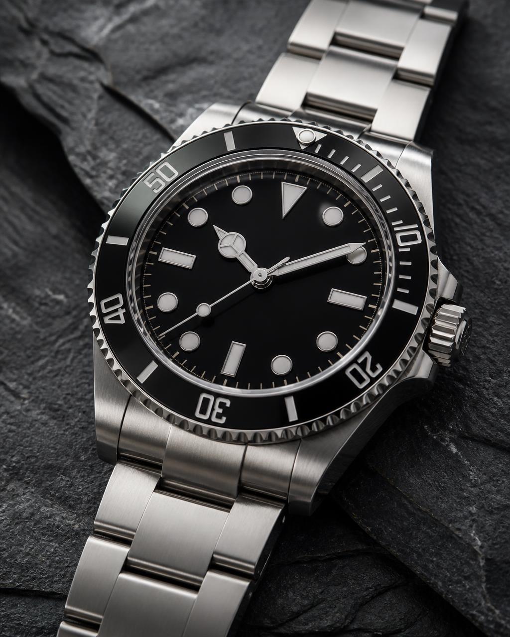 Rolex Submariner Date 126610LN — Black lacquer, Chromalight display